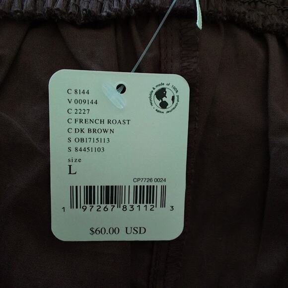 Free People French Roast Wide Leg Culotte Pants Skirt Brown L NWT - Picture 3 of 8